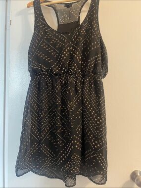 Massimo Black Mini Dress with Gold Stud Print
